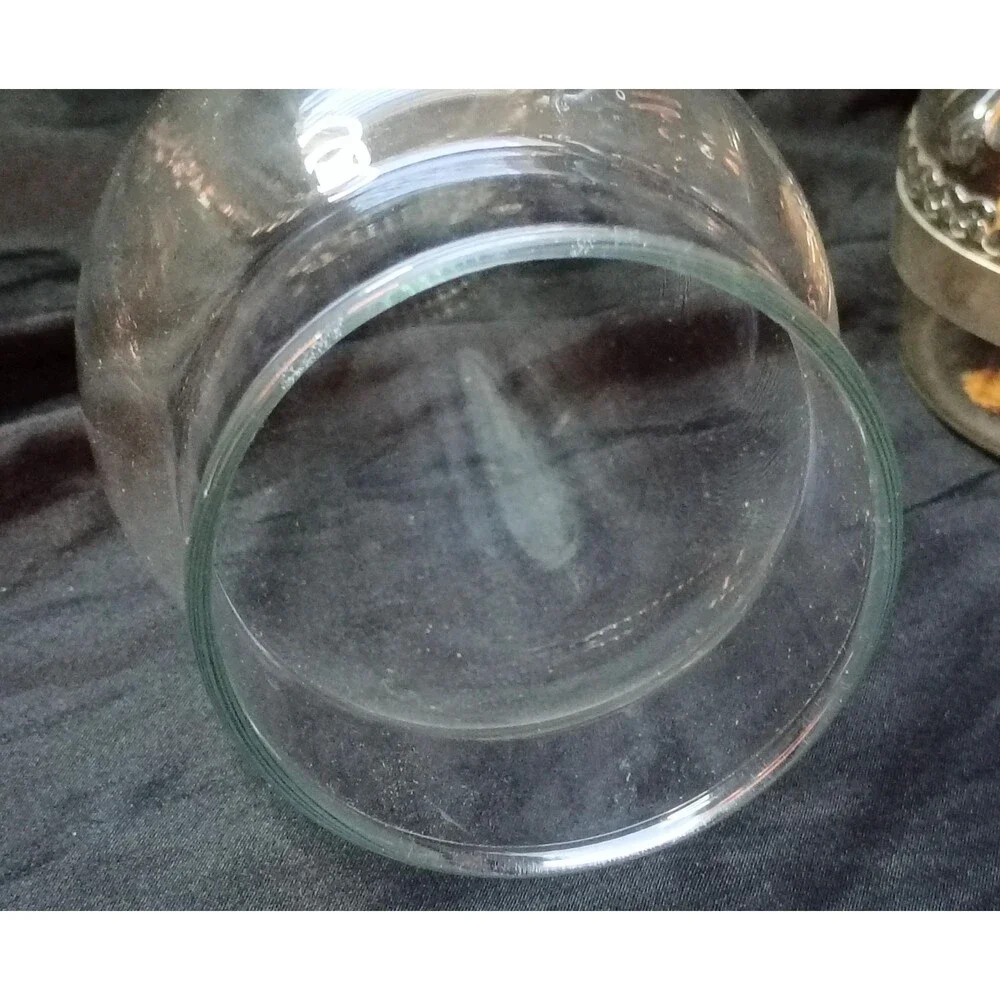 Pair of Vintage Clear Glass Eagle Oil Lamps with Hangers
